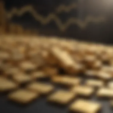 Fluctuations in Gold and Equity Markets Illustration of gold prices fluctuating alongside stock market trends