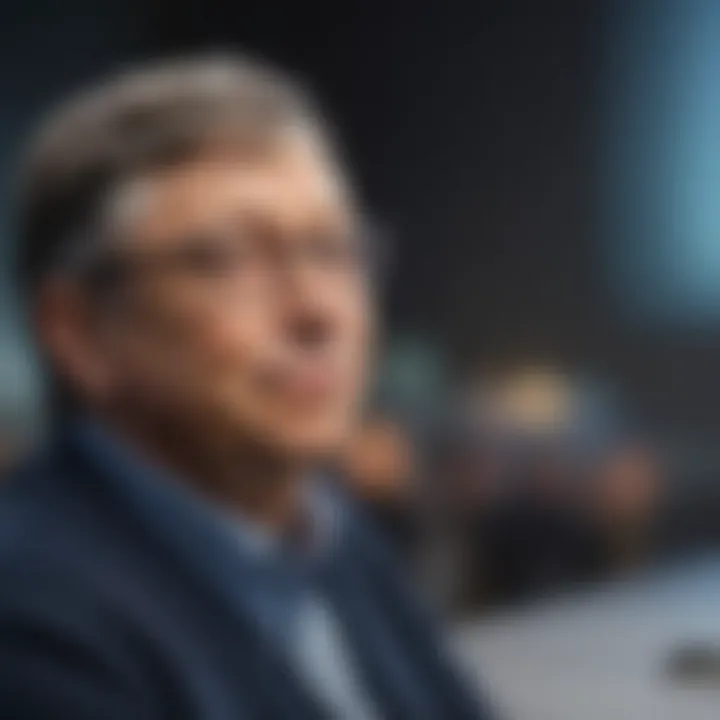 Bill Gates at a tech conference discussing innovations