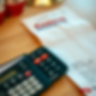 A calculator and a dining receipt illustrating budgeting for meals