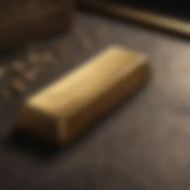 An elegant gold bullion bar resting on a display table