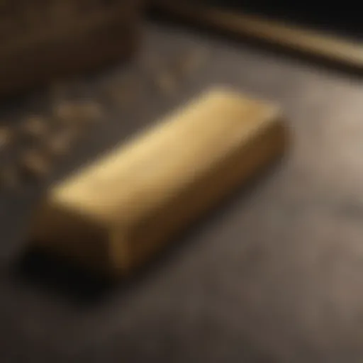 An elegant gold bullion bar resting on a display table