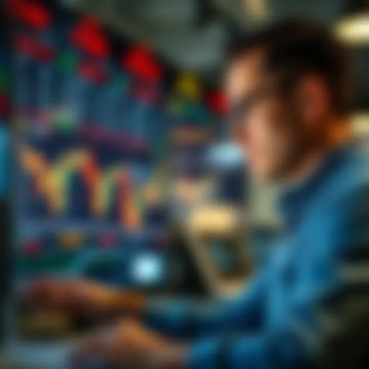 Trader analyzing stock performance on a digital platform