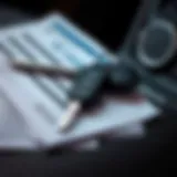 Car key and financial documents representing vehicle purchase decisions