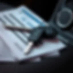 Car key and financial documents representing vehicle purchase decisions