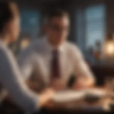 Engaging with a Financial Advisor for Strategy Development Conceptual image of a financial advisor discussing strategies