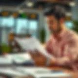 Business owner reviewing financial documents