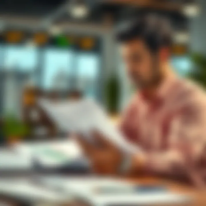 Business owner reviewing financial documents