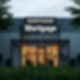 A modern mortgage company office exterior