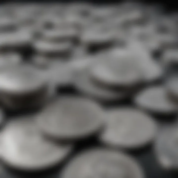 A detailed shot of shiny silver coins, reflecting light and representing liquidity in investments.