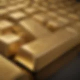 A close-up view of a massive gold bullion bar reflecting light.