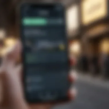 A close-up of security features displayed on a stock trading app