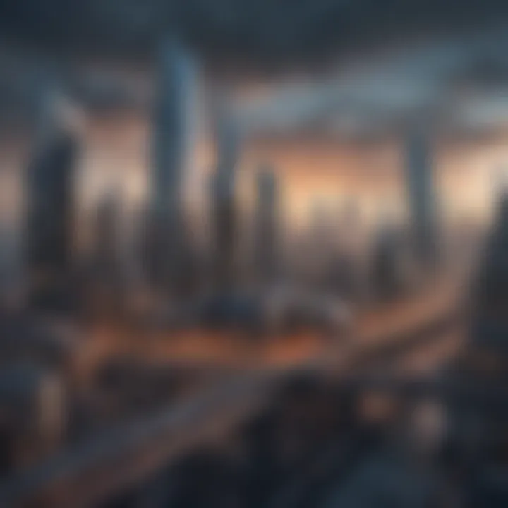 A futuristic city skyline representing emerging industries