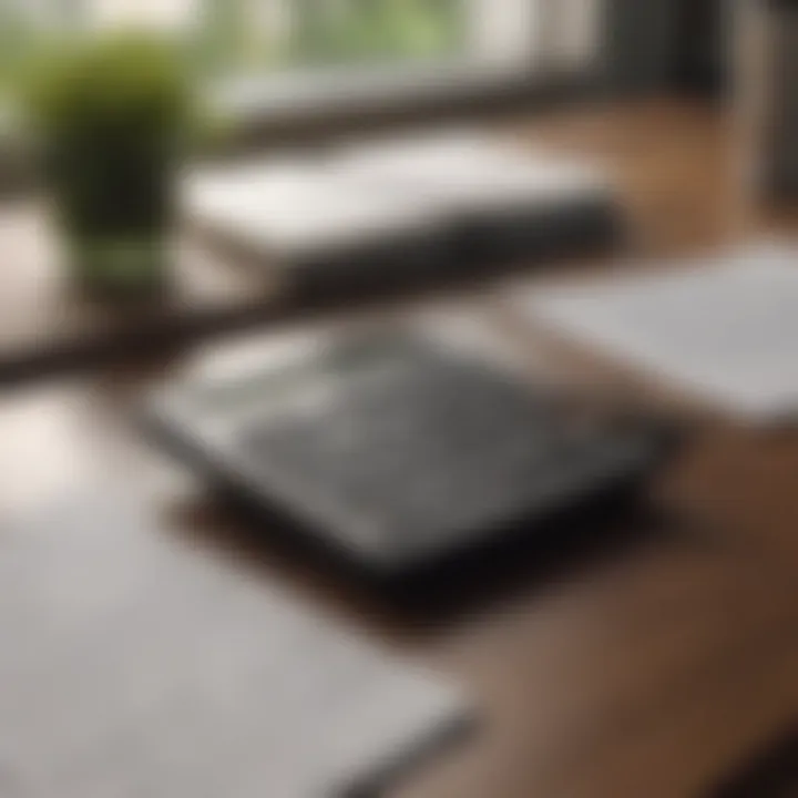 A calculator and financial documents on a table