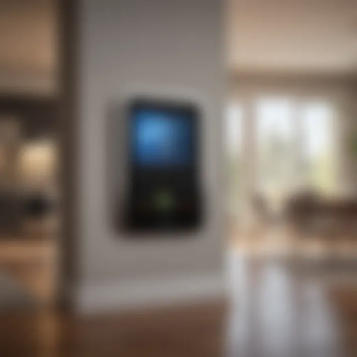 Smart thermostat in a modern living space