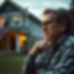 A visual representation of a distressed homeowner contemplating their mortgage situation