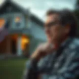 Distressed Homeowner contemplating mortgage issues A visual representation of a distressed homeowner contemplating their mortgage situation