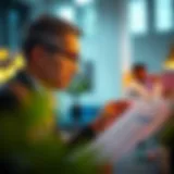 A thoughtful individual assessing financial documents