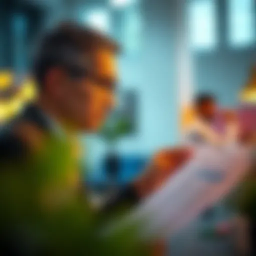 A thoughtful individual assessing financial documents