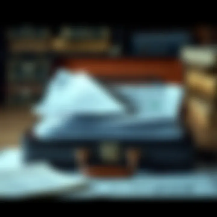 A briefcase filled with financial strategy papers