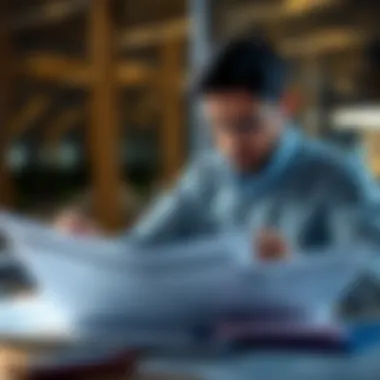 A person analyzing tax return documents