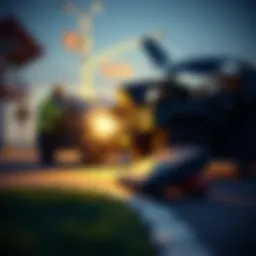 An illustration showing a vehicle collision scenario