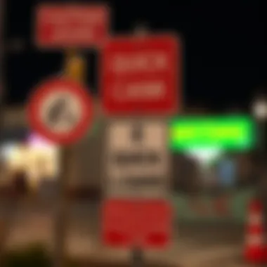 Risks associated with quick cash loans depicted through cautionary signs