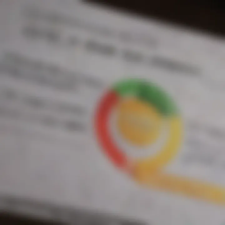 A close-up of a credit report showcasing different scores