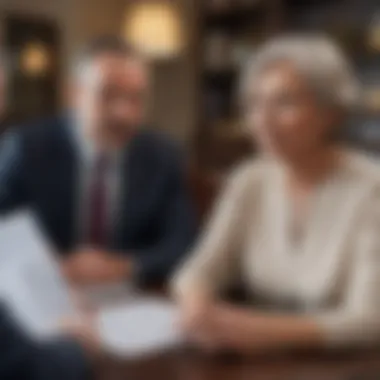 Retirement Planning Consultation A financial planner discussing retirement options with a client