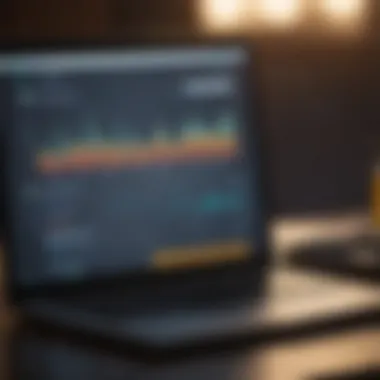 A person analyzing financial trends on a laptop