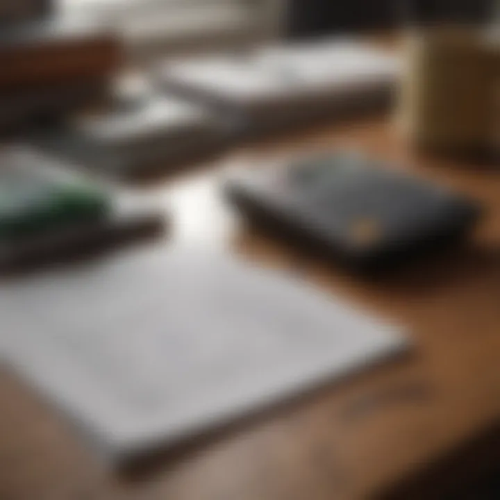 Calculator and financial documents on a table