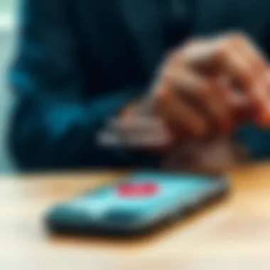 A phone with a report button representing reporting to authorities